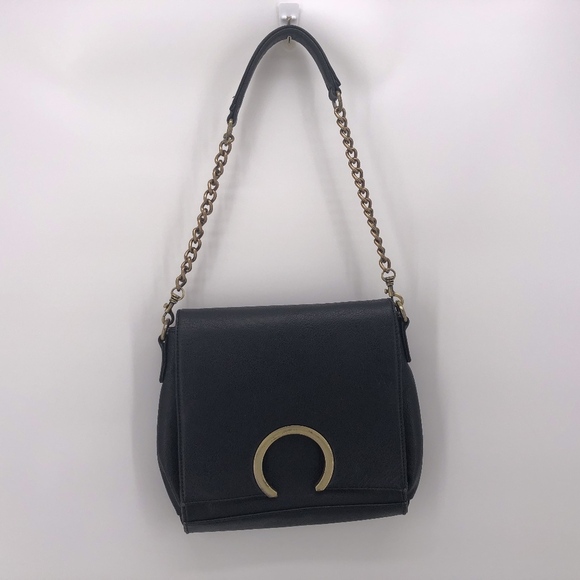 CHILLX by LeMiel Black Gold Half Circle Chain Bag - Picture 1 of 8
